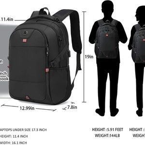 17 “ NWT Laptop Backpack Water Resistant Backpacks Durable College Travel…
